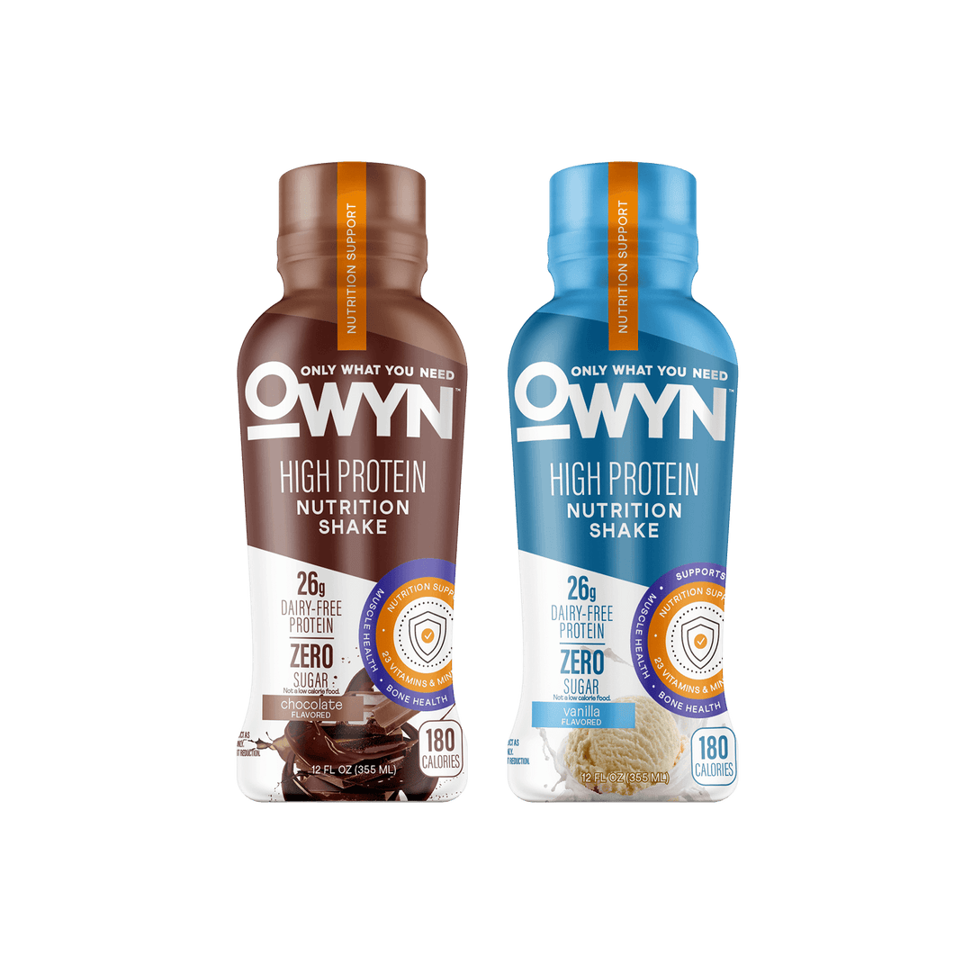 Chocolate and Vanilla High Protein Complete Nutrition Variety Pack bottles