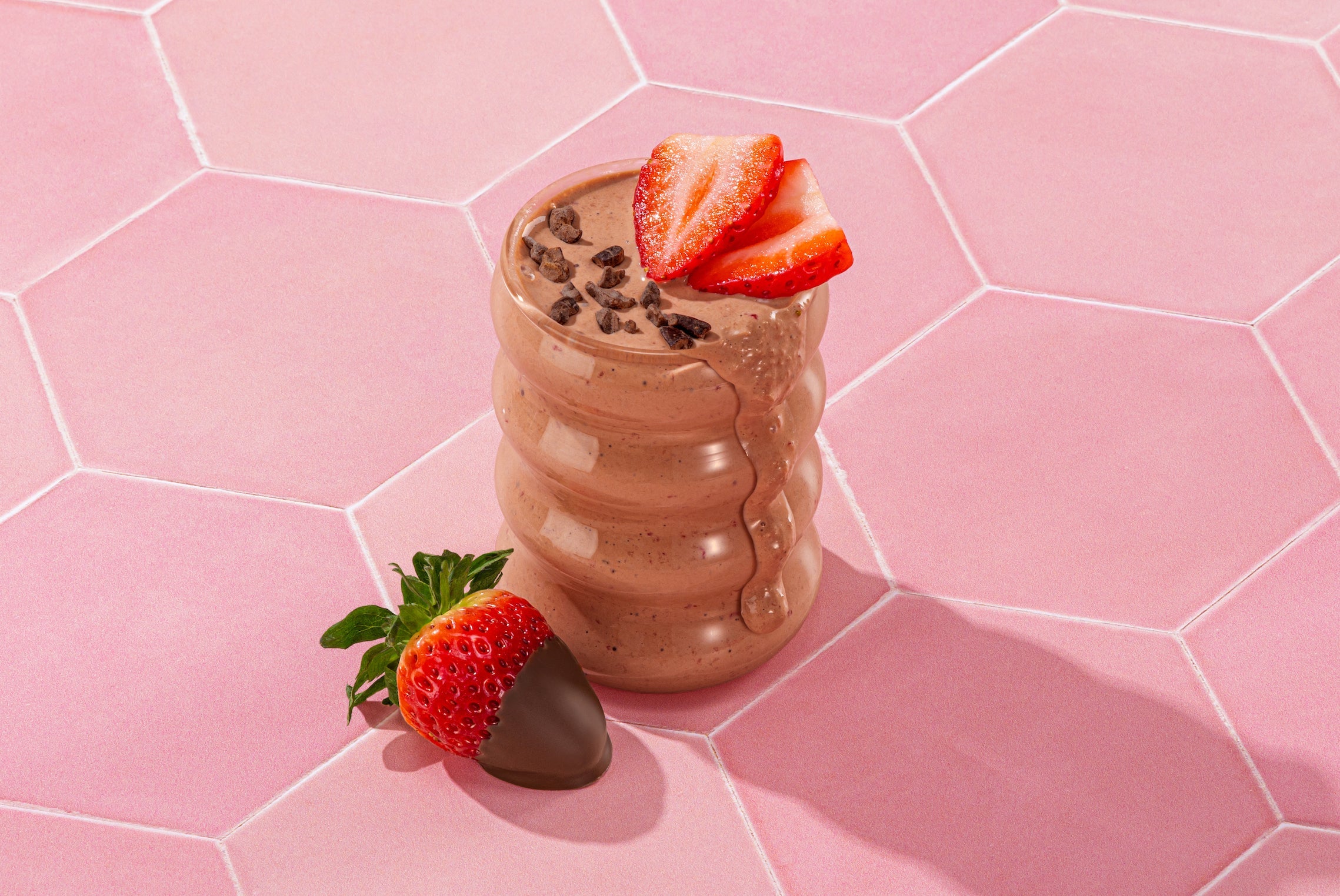 Chocolate Dipped Strawberry Protein Shake