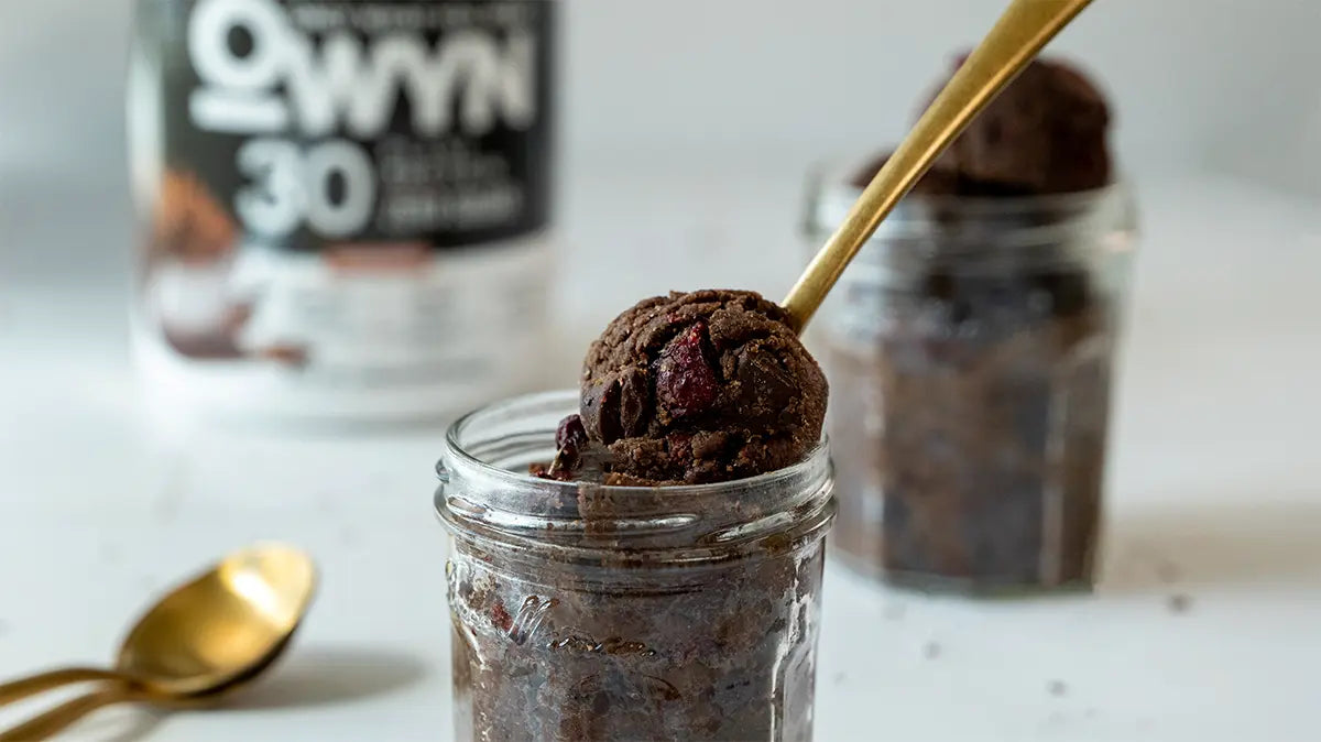 Dark Chocolate Cherry Protein Cookie Dough
