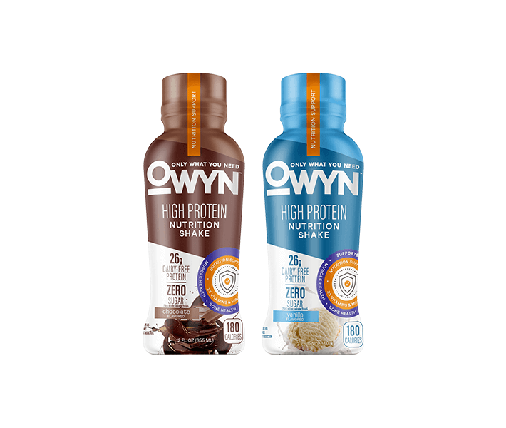 Two High Protein Complete Nutrition Shakes bottle in white background