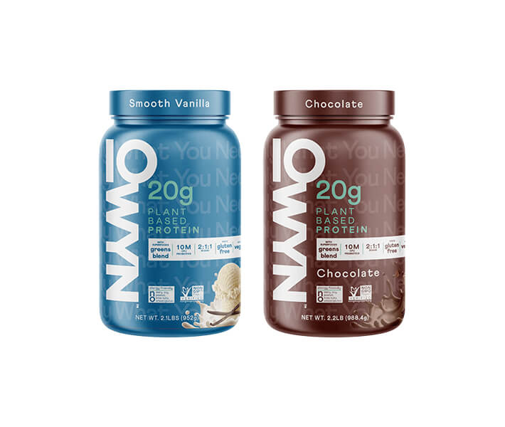 Two OWYN plant protein zero sugar protein powder