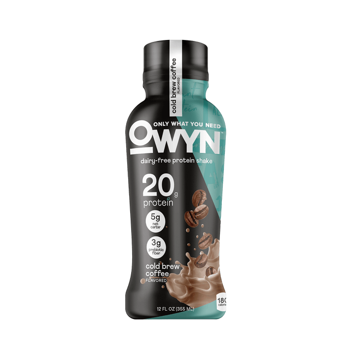 OWYN Cold Brew Coffee dairy-free plant-based protein shake bottle, 20g protein per 12 fl oz