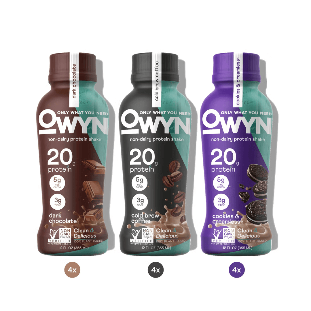 Dark Chocolate, Cold Brew Coffee, Cookies and Creamless Protein Shake Variety Pack